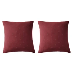 Lot de 2 taies d'oreillers brodées double gaze de coton
