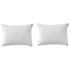 Lot de 2 taies d'oreillers brodées double gaze de coton