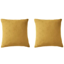Lot de 2 taies d'oreillers brodées double gaze de coton