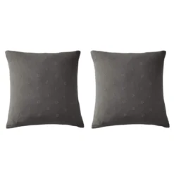 Lot de 2 taies d'oreillers brodées double gaze de coton