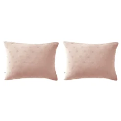 Lot de 2 taies d'oreillers brodées double gaze de coton