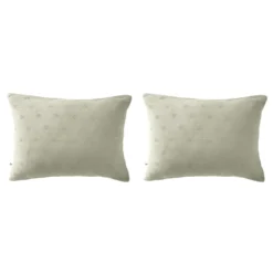 Lot de 2 taies d'oreillers brodées double gaze de coton