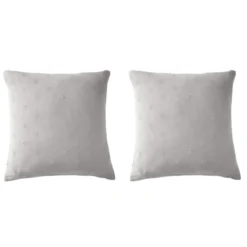 Lot de 2 taies d'oreillers brodées double gaze de coton