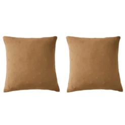 Lot de 2 taies d'oreillers brodées double gaze de coton