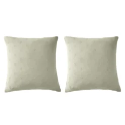 Lot de 2 taies d'oreillers brodées double gaze de coton