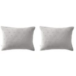 Lot de 2 taies d'oreillers brodées double gaze de coton