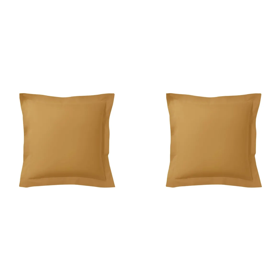 Lot de 2 taies d'oreillers curry 100% coton biologique
