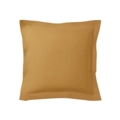 Lot de 2 taies d'oreillers curry 100% coton biologique