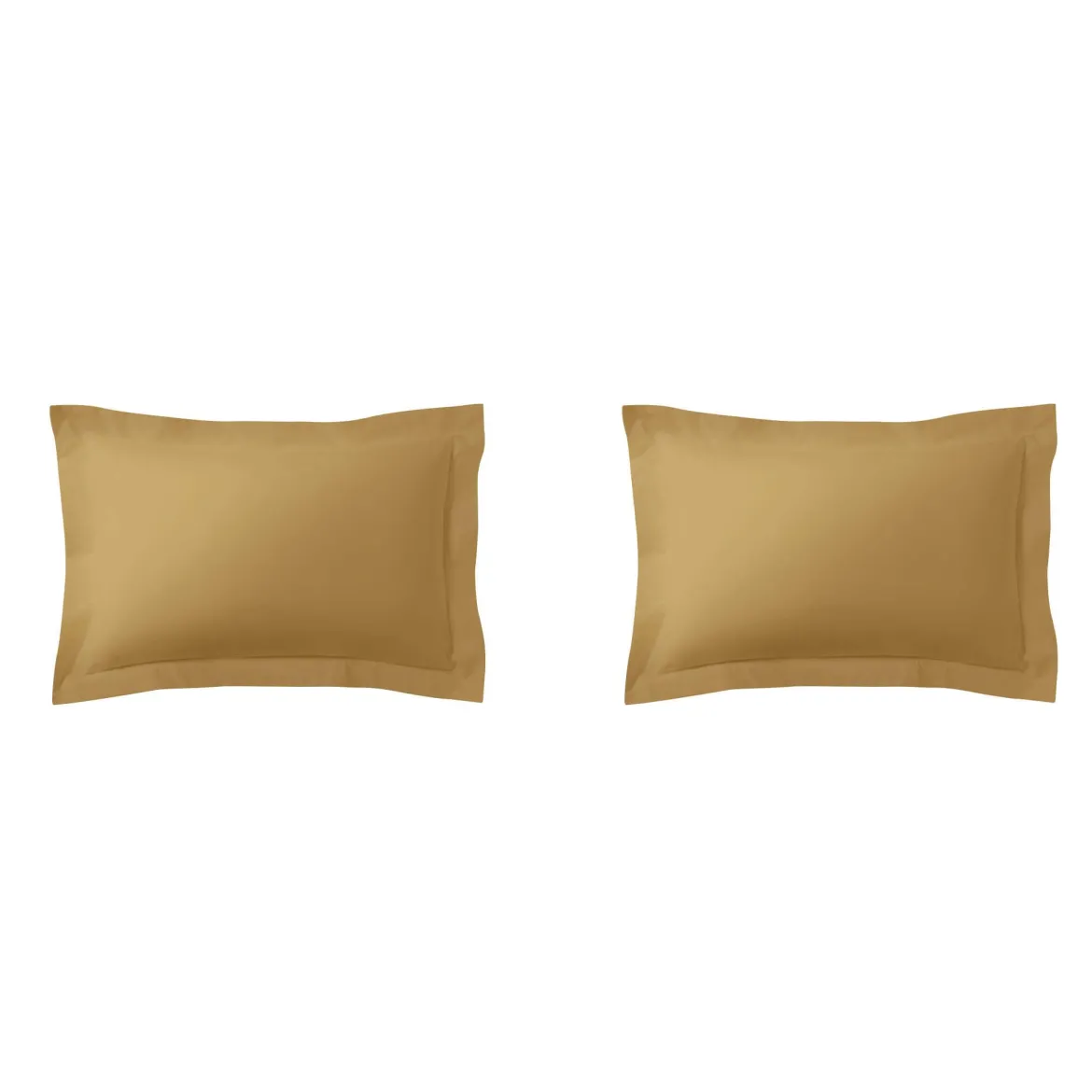 Lot de 2 taies d'oreillers curry 100% coton biologique