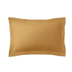 Lot de 2 taies d'oreillers curry 100% coton biologique