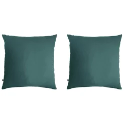 Lot de 2 taies d'oreillers double gaze de coton bleu canard