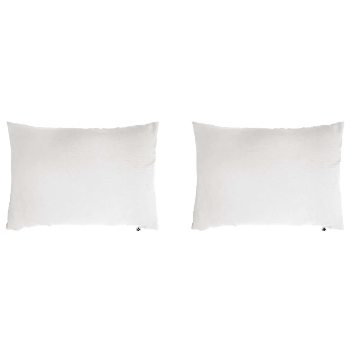 Lot de 2 taies d'oreillers double gaze de coton blanc