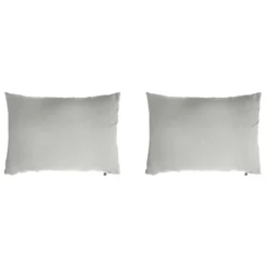 Lot de 2 taies d'oreillers double gaze de coton gris