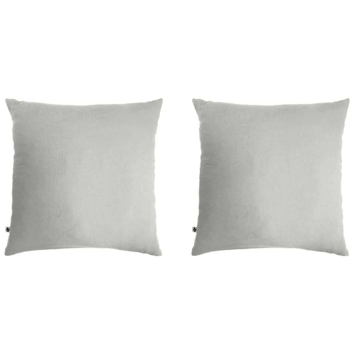 Lot de 2 taies d'oreillers double gaze de coton gris