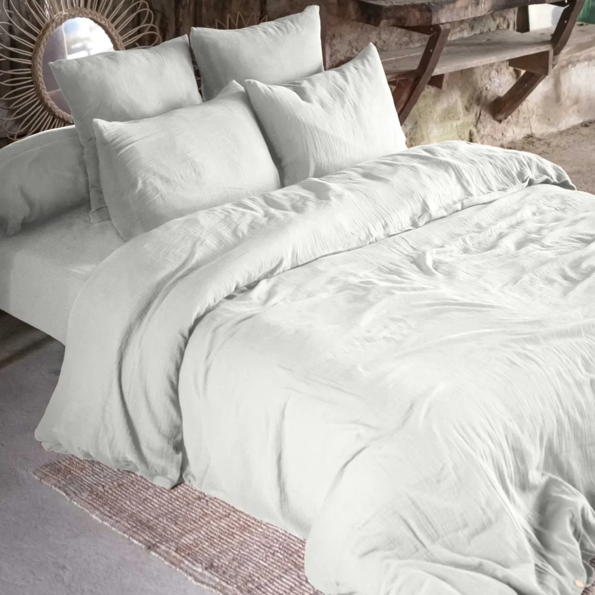 Lot de 2 taies d'oreillers double gaze de coton gris