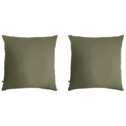 Lot de 2 taies d'oreillers double gaze de coton kaki