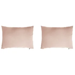 Lot de 2 taies d'oreillers double gaze de coton rose