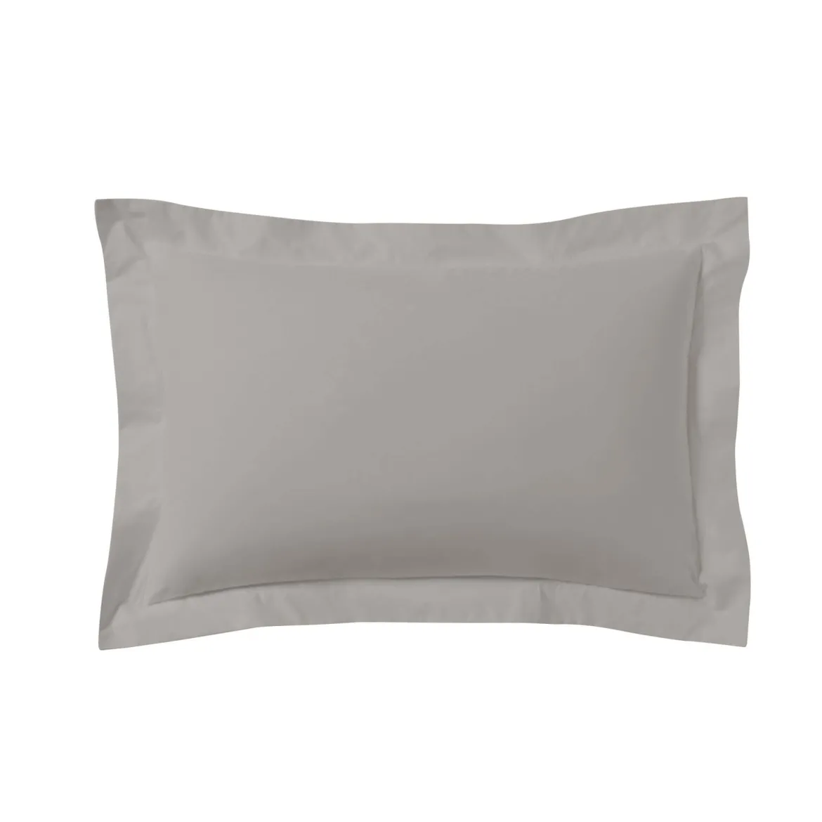 Lot de 2 taies d'oreillers gris mastic 100% coton