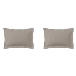 Lot de 2 taies d'oreillers percale lin