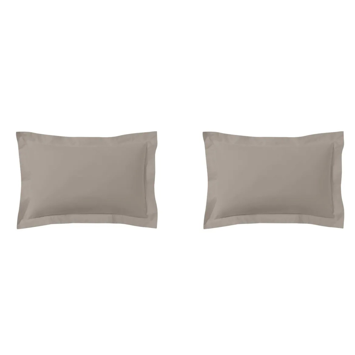 Lot de 2 taies d'oreillers percale lin