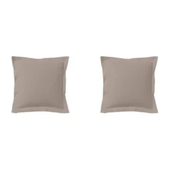 Lot de 2 taies d'oreillers percale lin