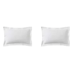 Lot de 2 taies d'oreillers percale blanc