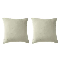Lot de 2 taies d'oreillers à pois brodés double gaze de coton