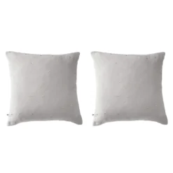 Lot de 2 taies d'oreillers à pois brodés double gaze de coton