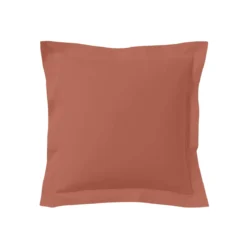 Lot de 2 taies d'oreillers terracotta 100% coton