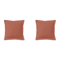 Lot de 2 taies d'oreillers terracotta 100% coton
