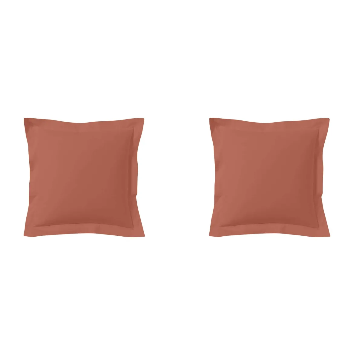 Lot de 2 taies d'oreillers terracotta 100% coton
