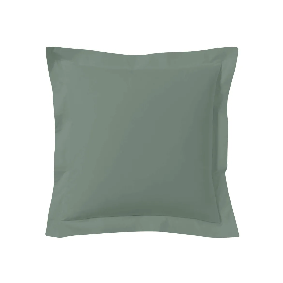 Lot de 2 taies d'oreillers vert de gris 100% coton