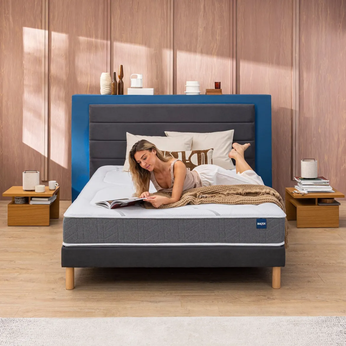 Matelas Bultex nano, mémoire de forme, coton et laine Recovery
