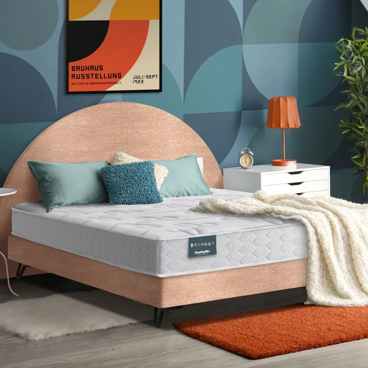 Matelas Dunlopillo 100% latex ferme 7 zones 20cm DAHLIA