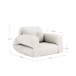 Matelas futon et fauteuil 2 en 1 HIPPO 90x200