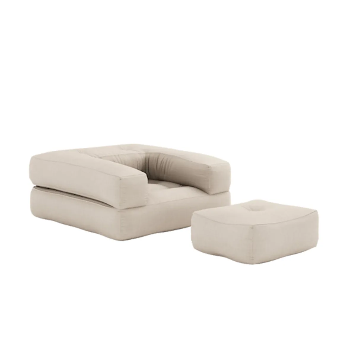 Matelas futon et pouf 2 en 1 CUBE 90x190