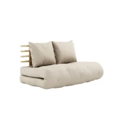 Matelas futon et tête de lit bois massif naturel SHIN SANO 140x200