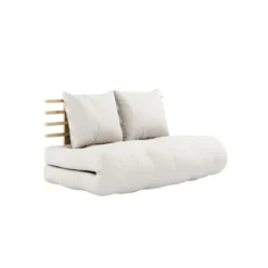 Matelas futon et tête de lit bois massif naturel SHIN SANO 140x200