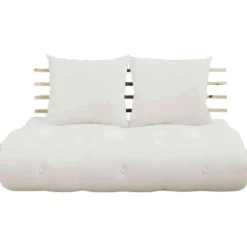 Matelas futon et tête de lit bois massif naturel SHIN SANO 140x200