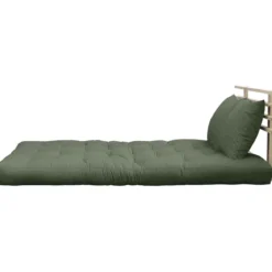 Matelas futon et tête de lit bois massif naturel SHIN SANO 140x200