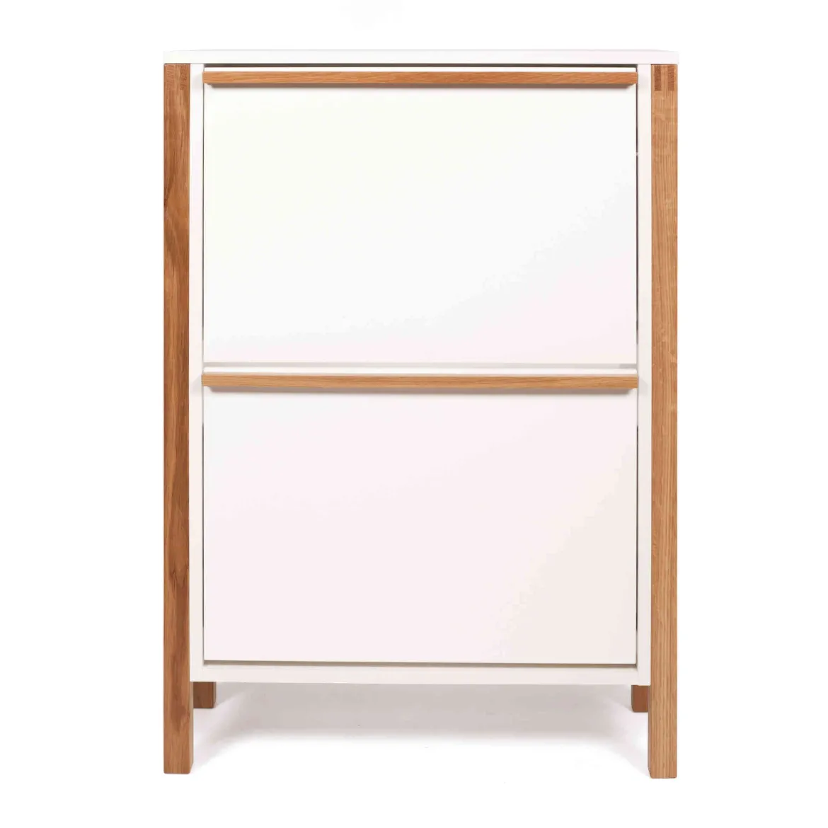 Meuble à chaussures 2 tiroirs en bois blanc - MC0051