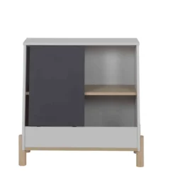 Meuble de rangement enfant avec porte coulissante ardoise - RA5042