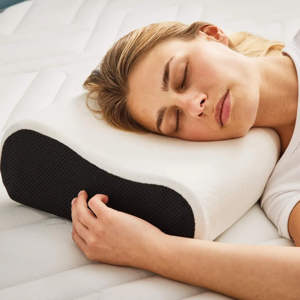Oreiller ergonomique Bultex à mémoire de forme 33x52