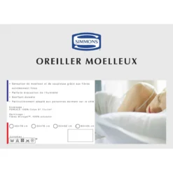 Oreiller Microgel Moelleux percale Simmons