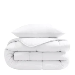 Pack couette mi-saison 350g et oreiller éco naturel moelleux enveloppe coton bio Someo