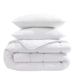 Pack couette mi-saison 350g et oreiller éco naturel moelleux enveloppe coton bio Someo