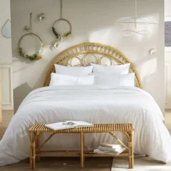 Parure de lit 100% coton broderie anglaise