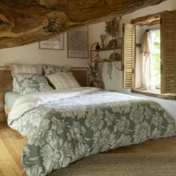 Parure de lit coton à fleurs Terre de Nuit Provence