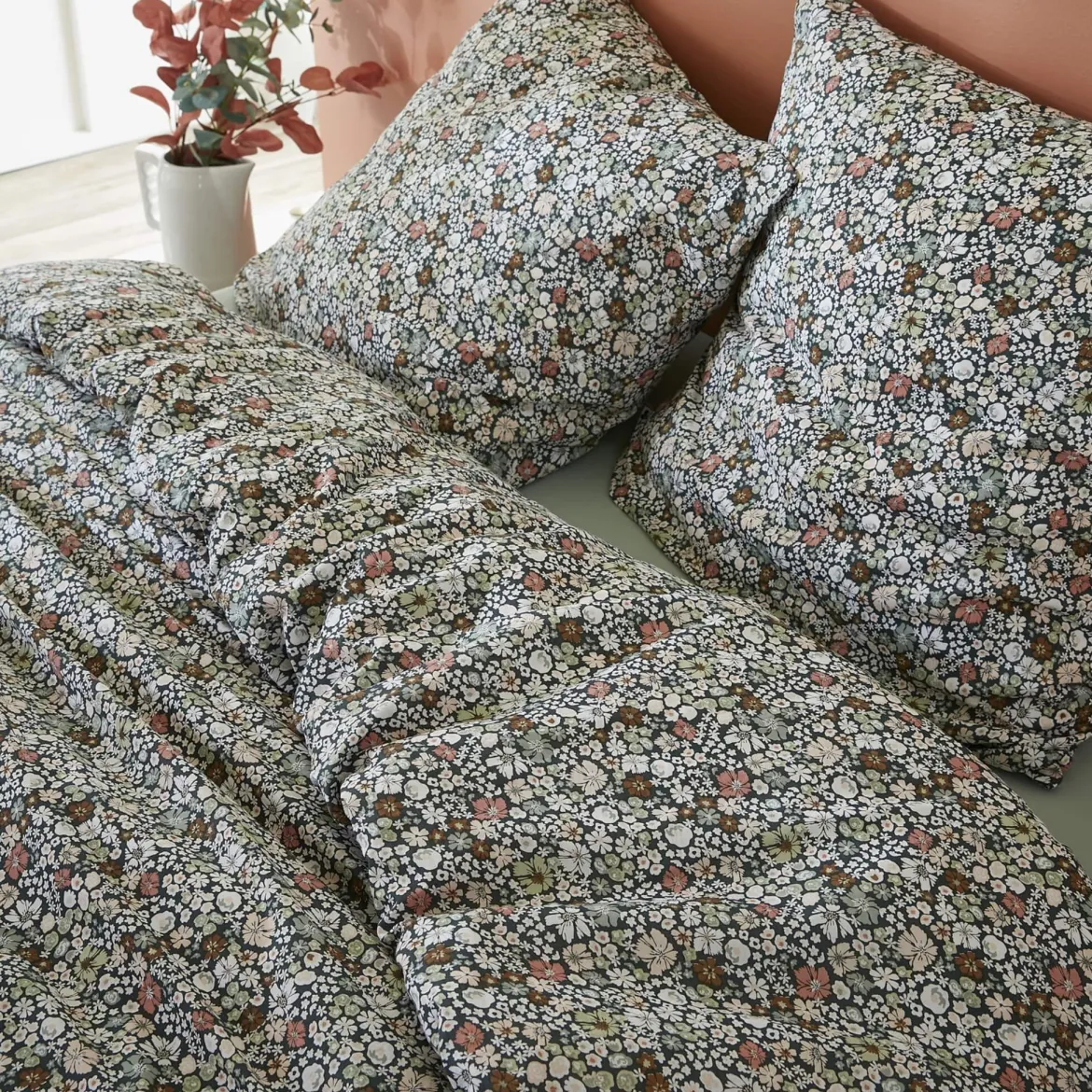 Parure de lit coton imprimé floral