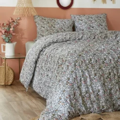 Parure de lit coton imprimé floral